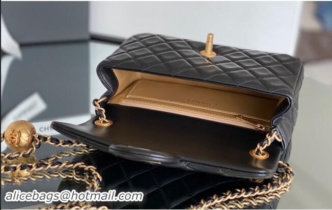 Promotional Chanel Lambskin Small Flap Bag with Gold-Tone Metal Ball Chain AS1787 Black 2024 Top Quality