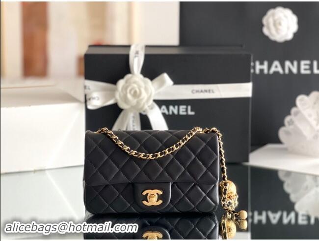 Promotional Chanel Lambskin Small Flap Bag with Gold-Tone Metal Ball Chain AS1787 Black 2024 Top Quality