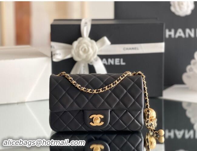 Promotional Chanel Lambskin Small Flap Bag with Gold-Tone Metal Ball Chain AS1787 Black 2024 Top Quality