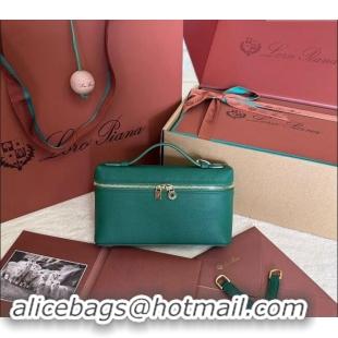 Promotional Loro Piana LP Extra Pocket Pouch L19 in Grained Calfskin 0802 Forest Leaf Green 2024