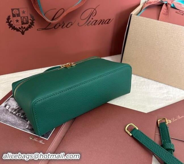 Promotional Loro Piana LP Extra Pocket Pouch L19 in Grained Calfskin 0802 Forest Leaf Green 2024