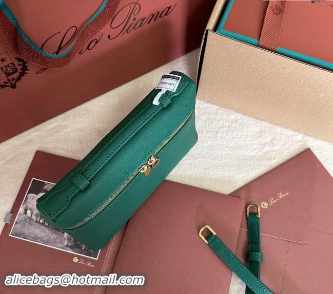 Promotional Loro Piana LP Extra Pocket Pouch L19 in Grained Calfskin 0802 Forest Leaf Green 2024