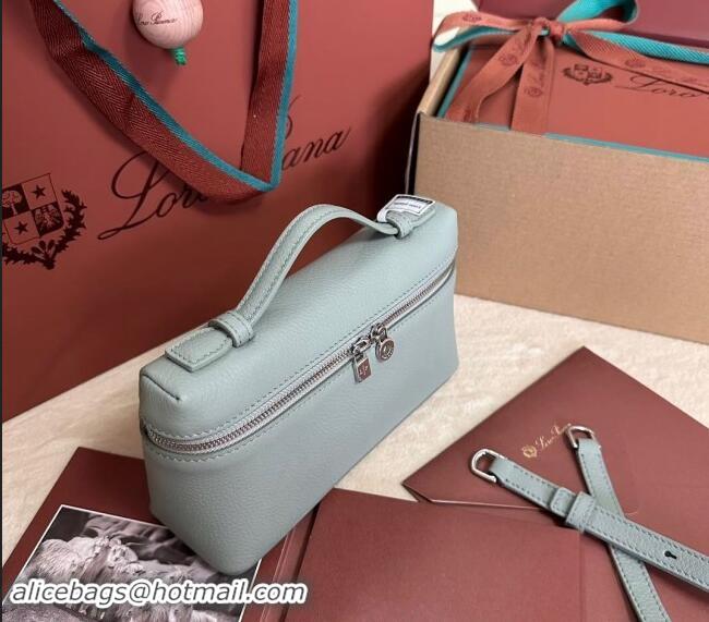 Shop Promotional Loro Piana LP Extra Pocket Pouch L19 in Grained Calfskin 0802 Dusty Green 2024