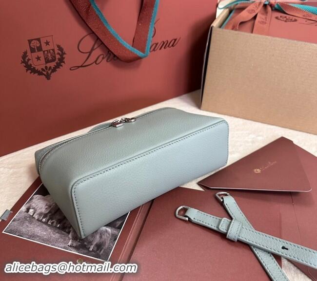 Shop Promotional Loro Piana LP Extra Pocket Pouch L19 in Grained Calfskin 0802 Dusty Green 2024