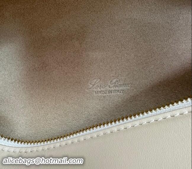 Top Design Loro Piana LP Extra Pocket Pouch L19 in Smooth Calfskin 0802 New White 2024