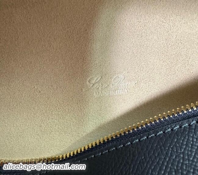 Super Quality Loro Piana LP Extra Pocket Pouch L19 in Palm-Grained Calfskin 0802 Dark Blue 2024