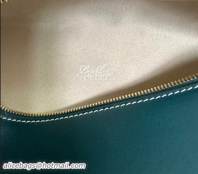 Best Price Loro Piana LP Extra Pocket Pouch L19 in Smooth Calfskin 0802 Dark Green 2024