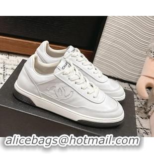 Shop Cheap Chanel Printed Calfskin Sneakers White 1120107