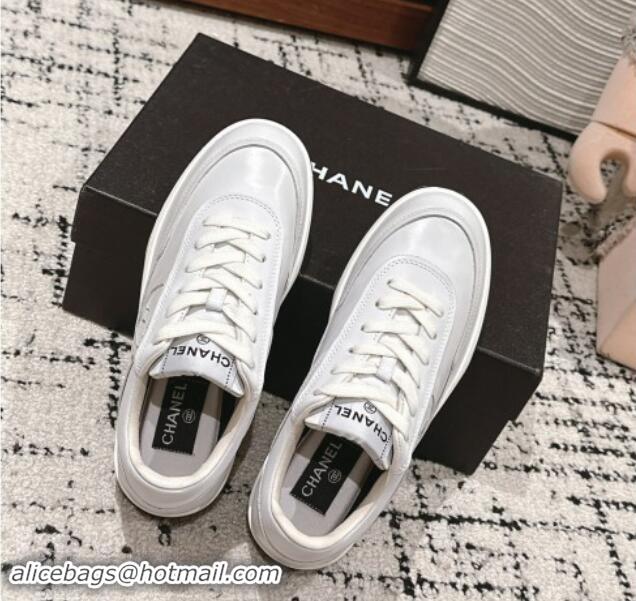 Shop Cheap Chanel Printed Calfskin Sneakers White 1120107