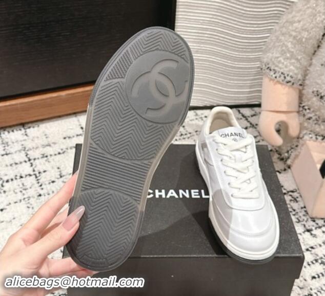 Shop Cheap Chanel Printed Calfskin Sneakers White 1120107