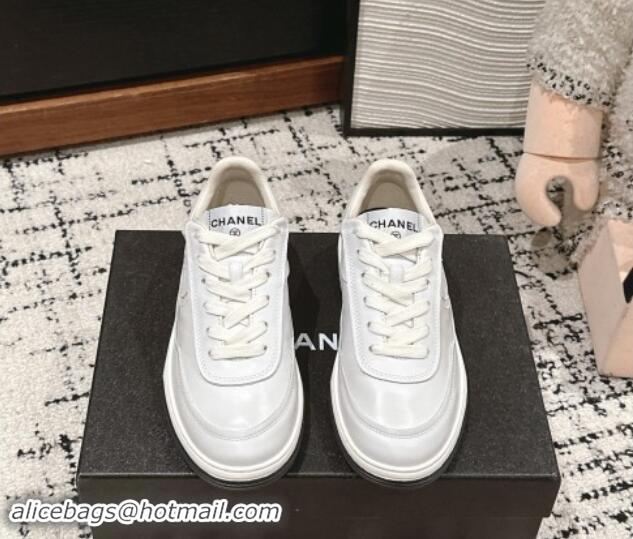 Shop Cheap Chanel Printed Calfskin Sneakers White 1120107