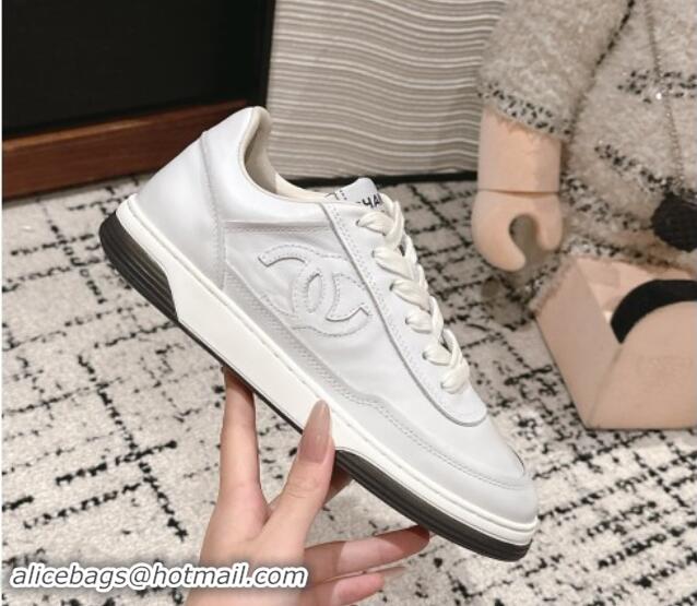 Shop Cheap Chanel Printed Calfskin Sneakers White 1120107