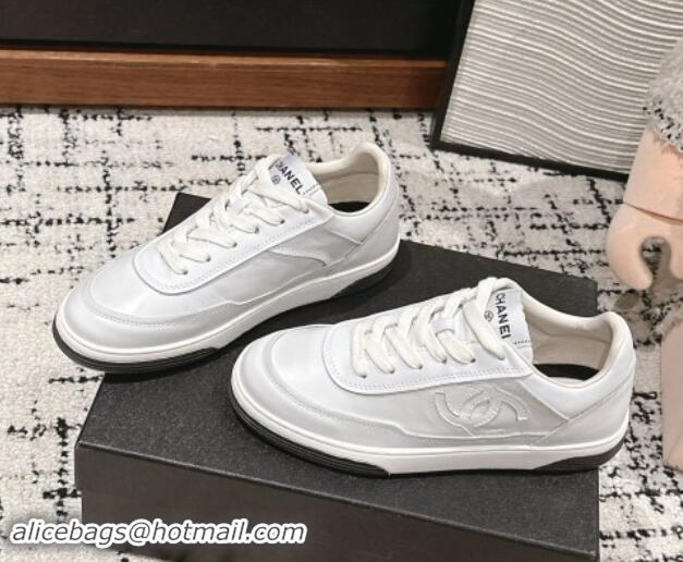 Shop Cheap Chanel Printed Calfskin Sneakers White 1120107