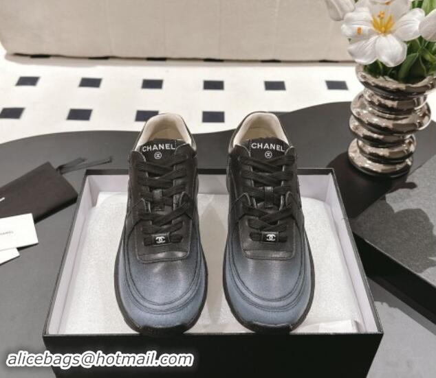 Discount Chanel Printed Calfskin Sneakers Grey 120112