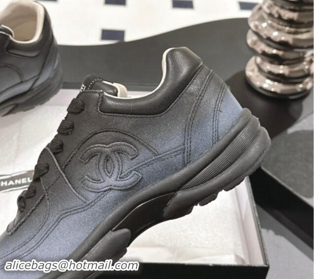 Discount Chanel Printed Calfskin Sneakers Grey 120112