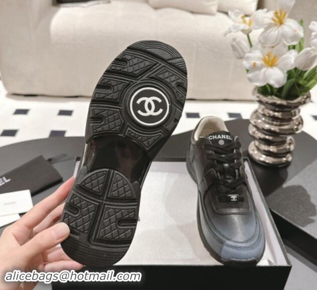 Discount Chanel Printed Calfskin Sneakers Grey 120112