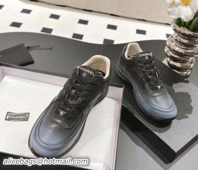 Discount Chanel Printed Calfskin Sneakers Grey 120112