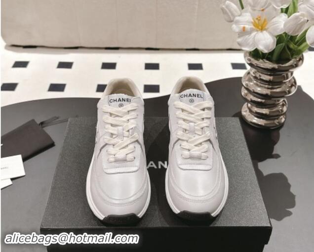 Top Grade Chanel Printed Calfskin Sneakers White 120113