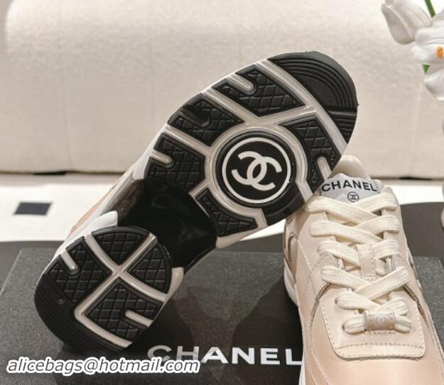 Pretty Style Chanel Printed Calfskin Sneakers Beige 1120114