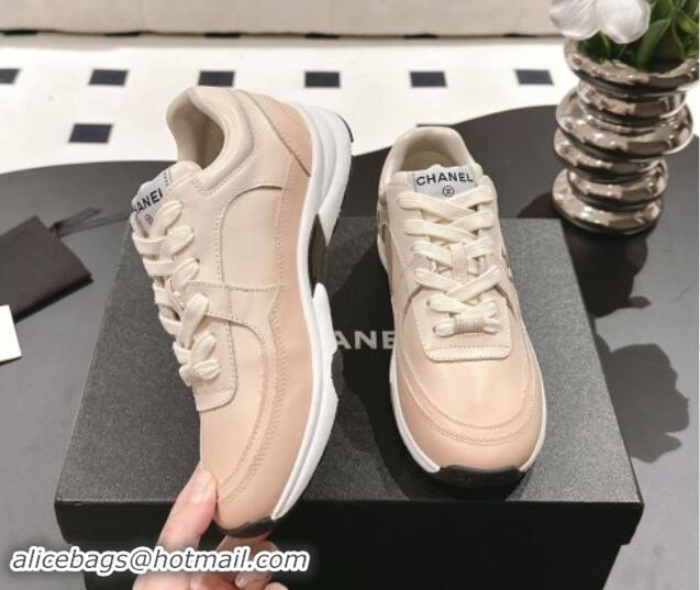 Pretty Style Chanel Printed Calfskin Sneakers Beige 1120114