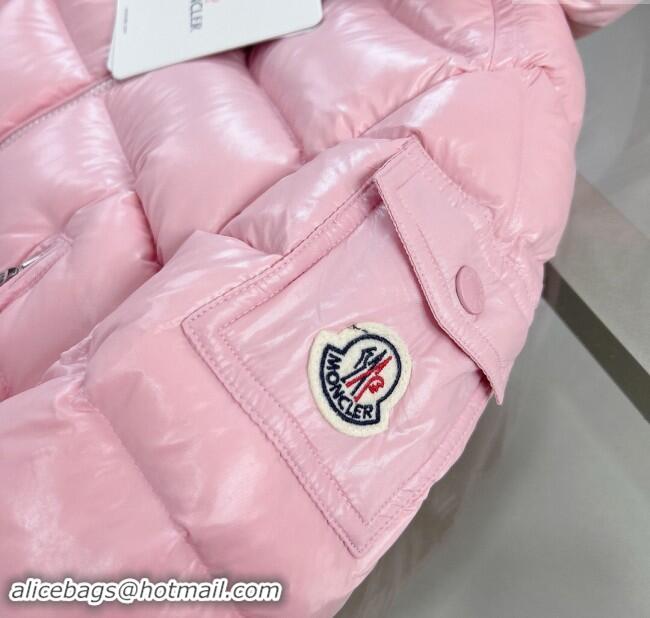 New Fashion Moncler Hooded Down Jacket for Kids M2404 Pink 2024