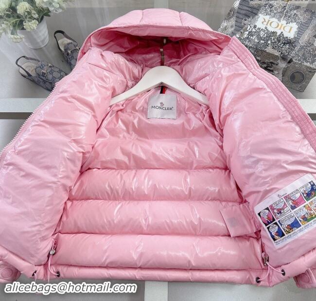 New Fashion Moncler Hooded Down Jacket for Kids M2404 Pink 2024