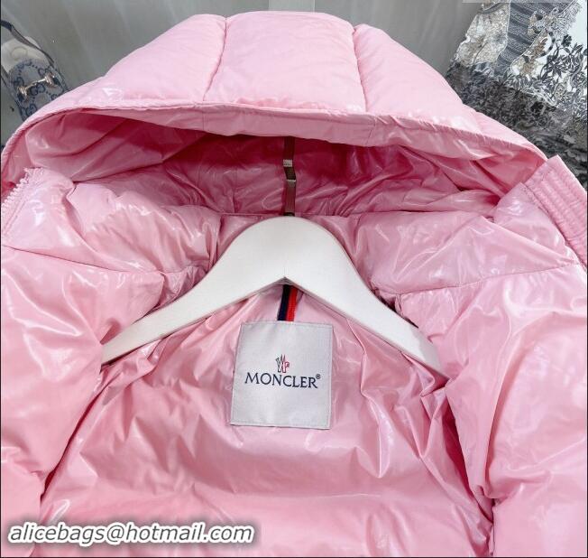 New Fashion Moncler Hooded Down Jacket for Kids M2404 Pink 2024