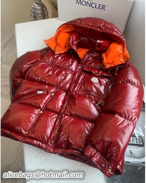 Top Design Moncler Down Jacket for Women and Men M112909 Burgundy 2024