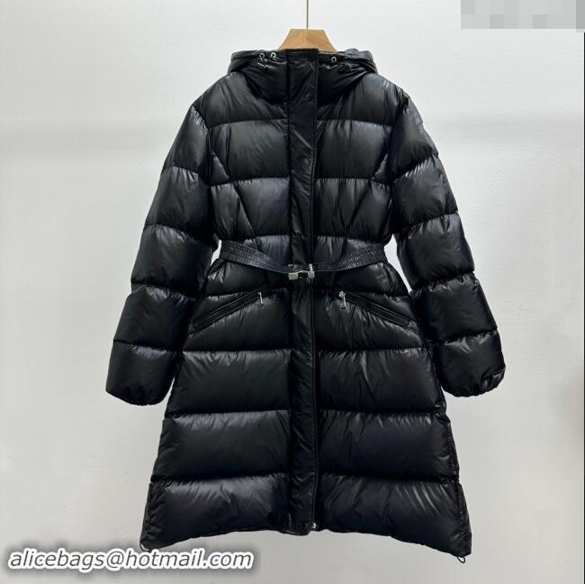 Well Crafted Moncler Down Jacket with Belt M112910 Black 2024