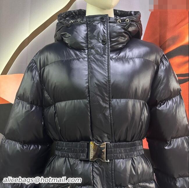 Well Crafted Moncler Down Jacket with Belt M112910 Black 2024