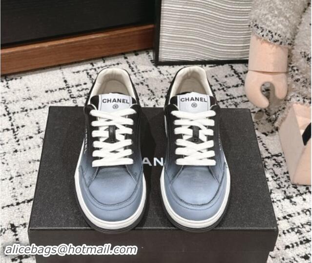 Shop Duplicate Chanel Printed Leather Sneakers Grey 1120118