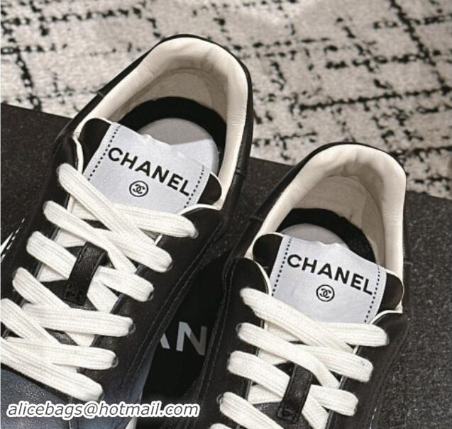 Shop Duplicate Chanel Printed Leather Sneakers Grey 1120118