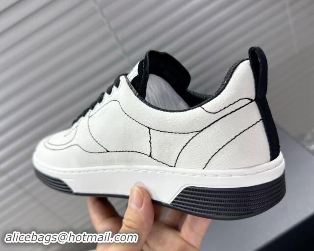 Grade Chanel Cotton Sneakers White/Black 1120119