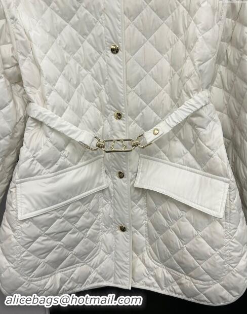 ​Unique Grade Moncler Down Jacket with Belt M112914 White 2024