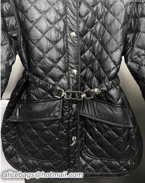 ​Famous Brand Moncler Down Jacket with Belt M112915 Black 2024