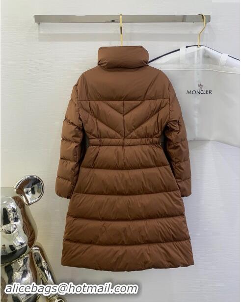 Best Price Moncler Down Jacket with Belt M112917 Brown 2024