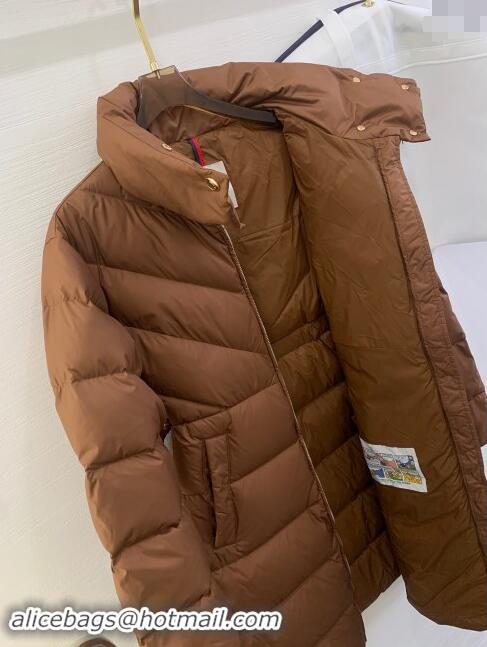 Best Price Moncler Down Jacket with Belt M112917 Brown 2024