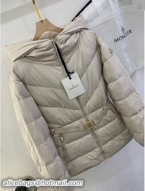 Unique Discount Moncler Down Jacket with Belt M112919 Beige 2024