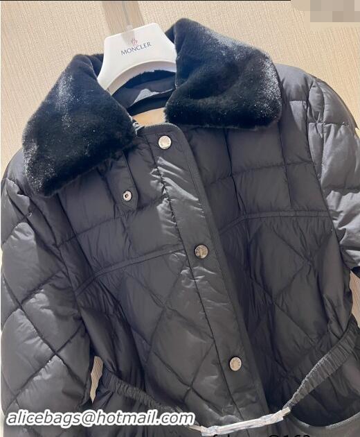 Big Discount Moncler Quilted Down Jacket with Belt M1203 Black 2024