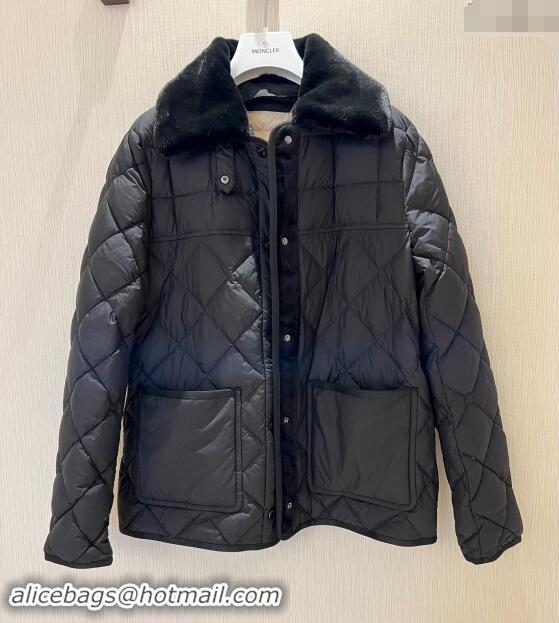 Big Discount Moncler Quilted Down Jacket with Belt M1203 Black 2024