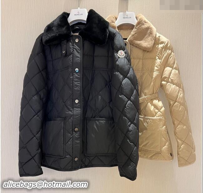 Big Discount Moncler Quilted Down Jacket with Belt M1203 Black 2024