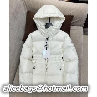 Luxury Cheap Moncler Taleve Long Down Jacket 1203 White 2024