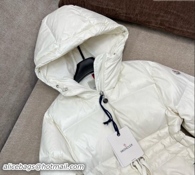 Luxury Cheap Moncler Taleve Long Down Jacket 1203 White 2024