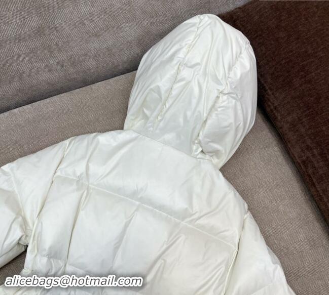 Luxury Cheap Moncler Taleve Long Down Jacket 1203 White 2024