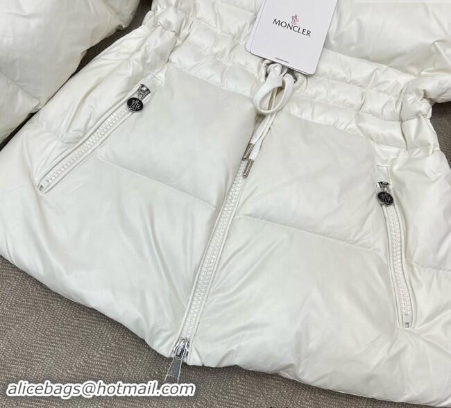 Luxury Cheap Moncler Taleve Long Down Jacket 1203 White 2024