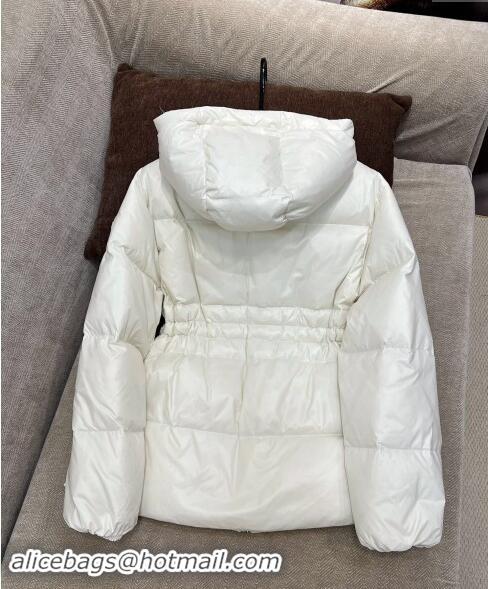 Luxury Cheap Moncler Taleve Long Down Jacket 1203 White 2024