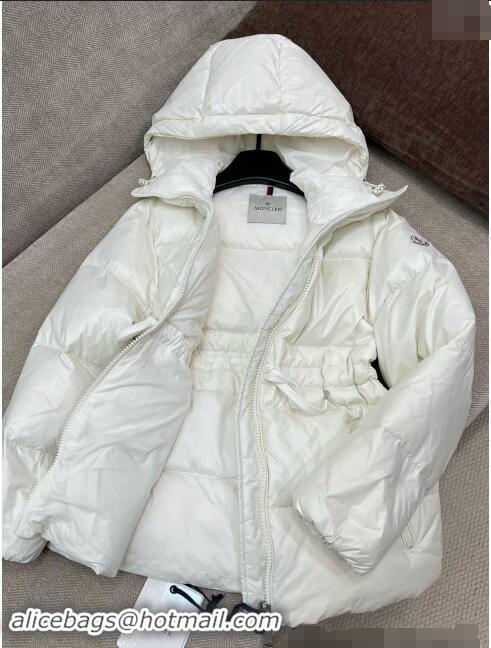 Luxury Cheap Moncler Taleve Long Down Jacket 1203 White 2024