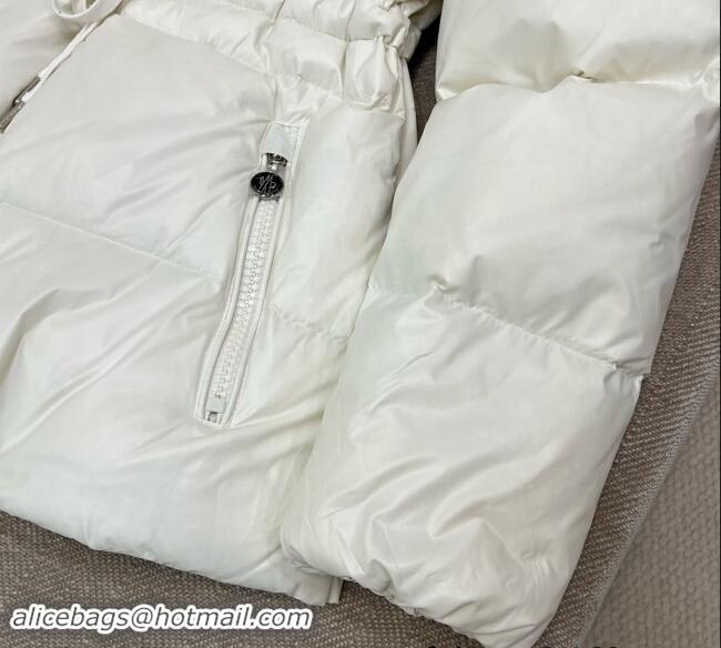 Luxury Cheap Moncler Taleve Long Down Jacket 1203 White 2024