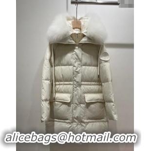 Most Popular Moncler Ruvuma Long Down Jacket 1203 White 2024