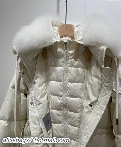 Most Popular Moncler Ruvuma Long Down Jacket 1203 White 2024